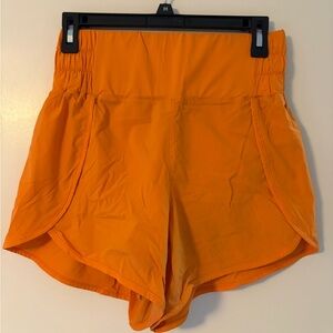 Women’s High-Waist Orange Athletic Shorts